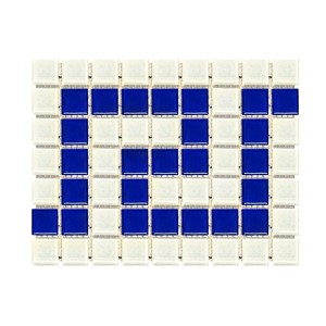 Плитка мозаичная AquaViva Cristall (25x25 мм), фриз греческий, бело-синий