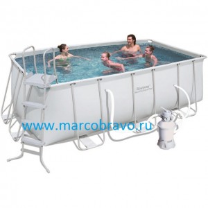 Прямоугольный каркасный бассейн Bestway 56244, размер 4.12х2.01х1.22 м