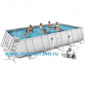 Прямоугольный каркасный бассейн Bestway 56257, размер 6,71х3,96х1,32 м